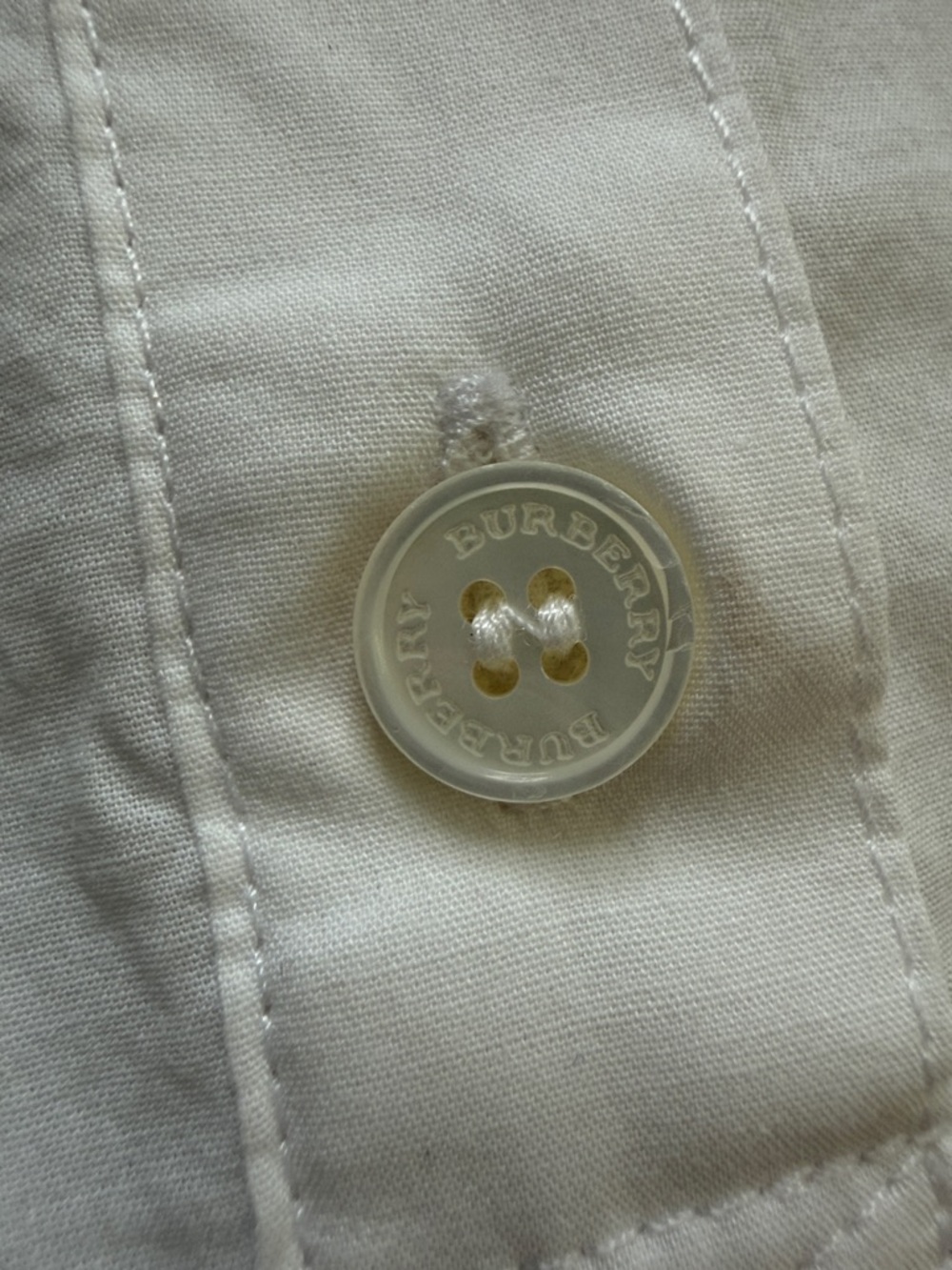 Burberry Brit White Button-Front Shirt with Check Cuff & Neck Detail Size SP - Picture 11 of 15